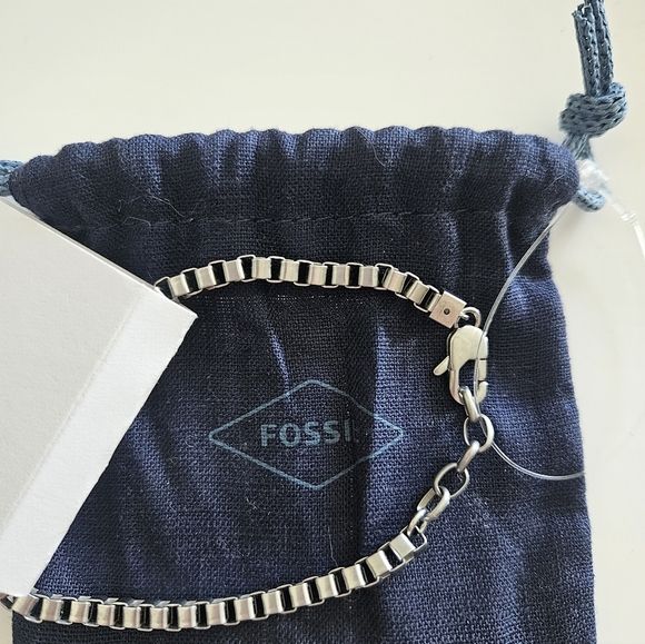 NWT Fossil Ellis Vintage Casual Stainless Steel Chain Bracelet - Picture 7 of 8